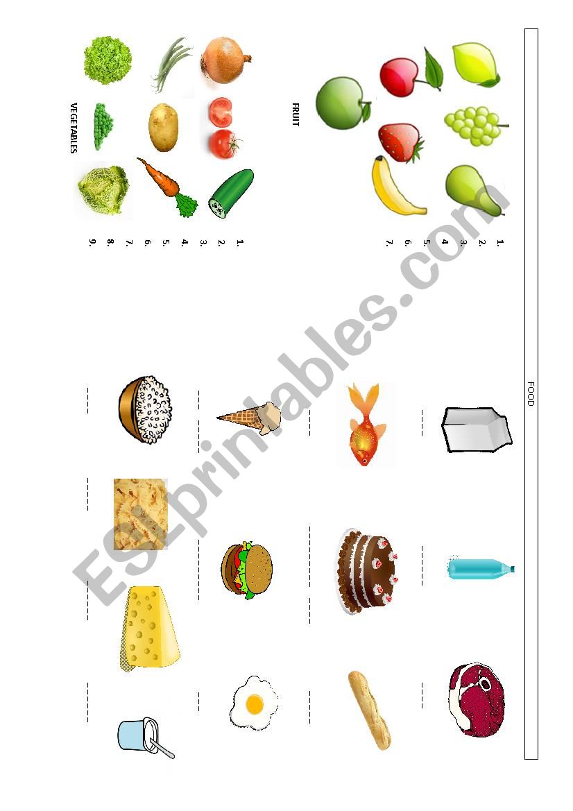 Food Vocabulary worksheet