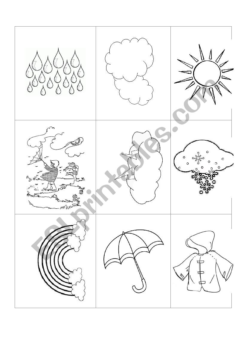 Weather flashcards worksheet