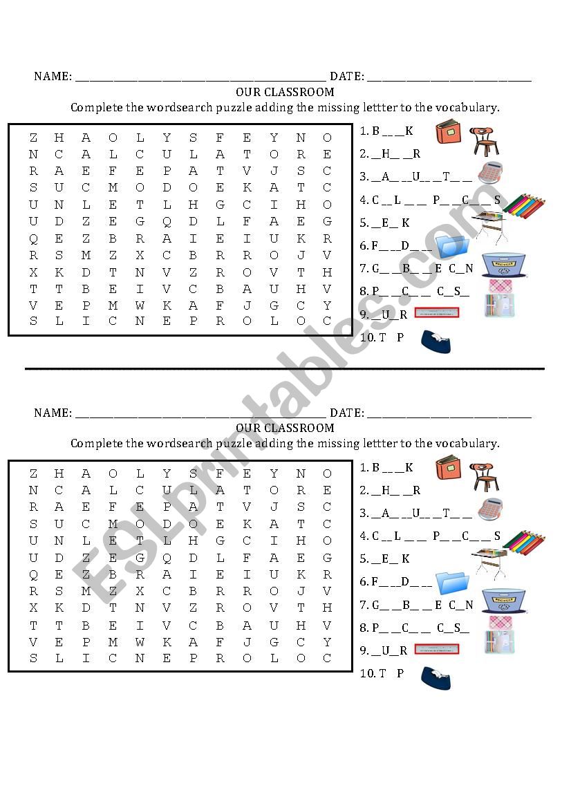 Our classroom worksheet