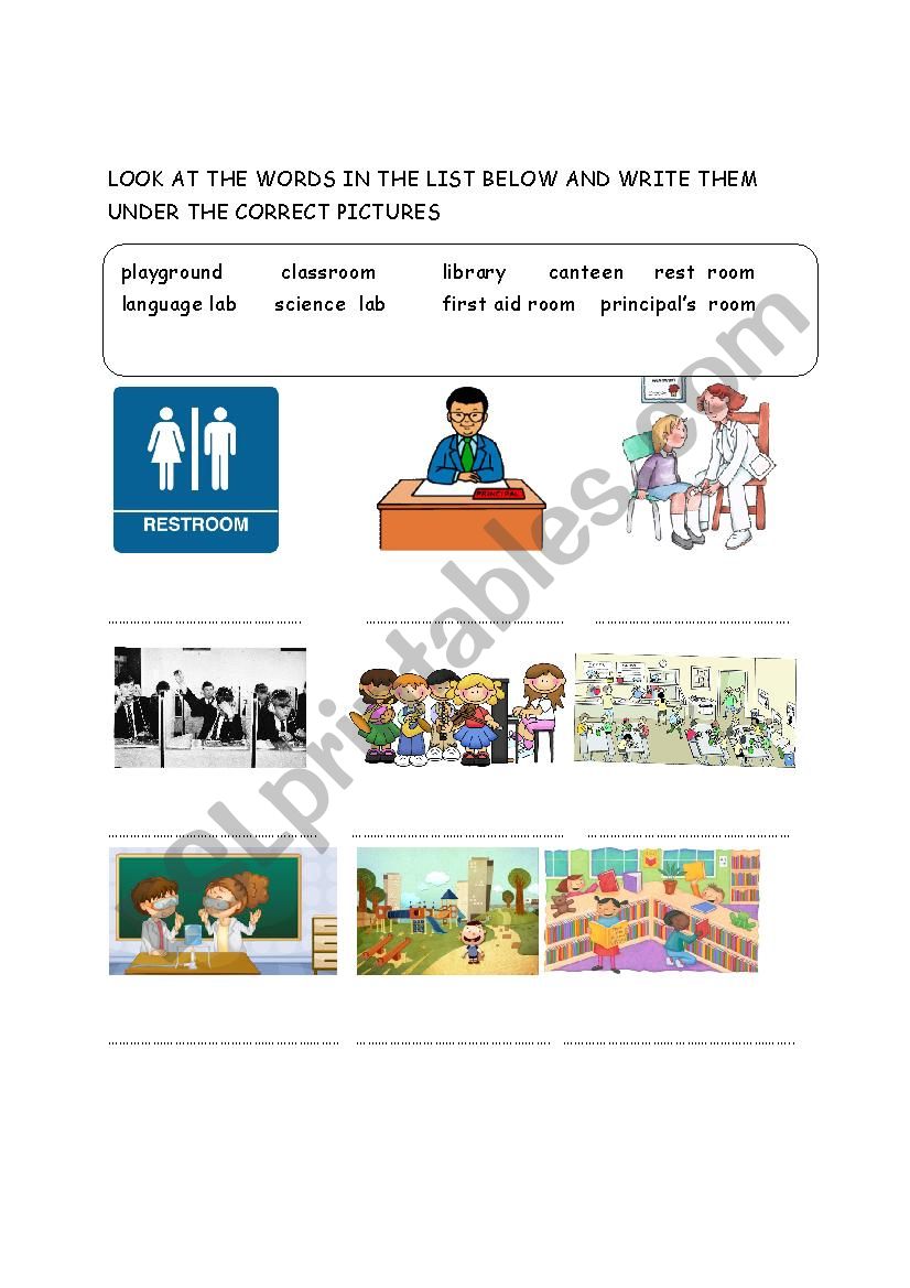 school subject worksheet