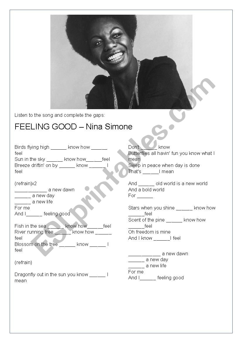 Song Activity - Feeling Good: Nina Simone