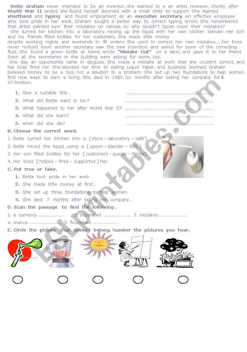 inventors worksheet