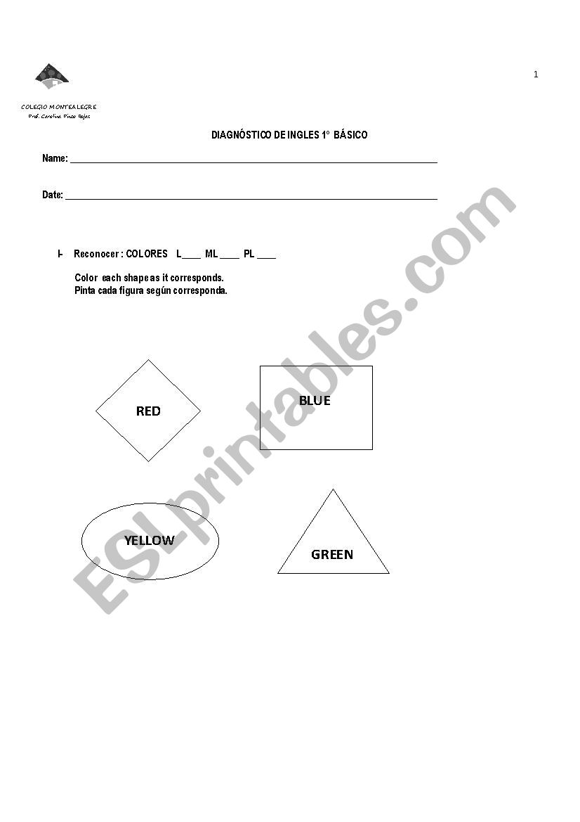Colors, Numbers and Family worksheet