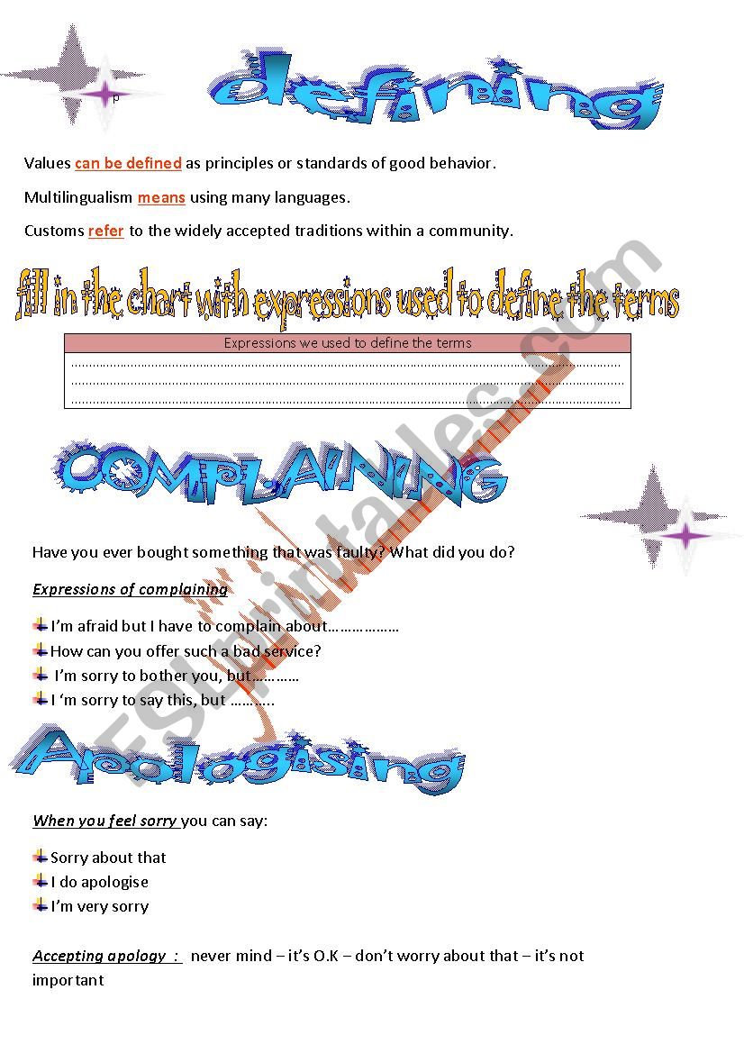 communication worksheet
