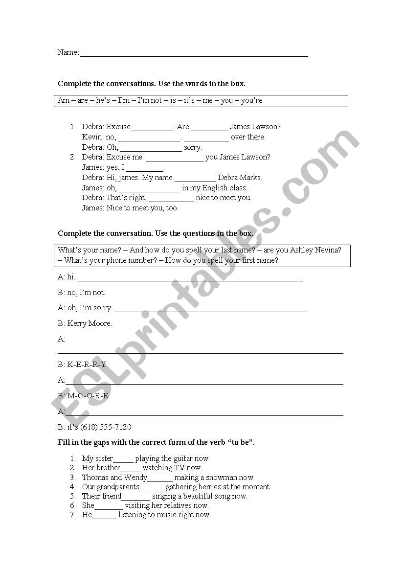 test elementary worksheet