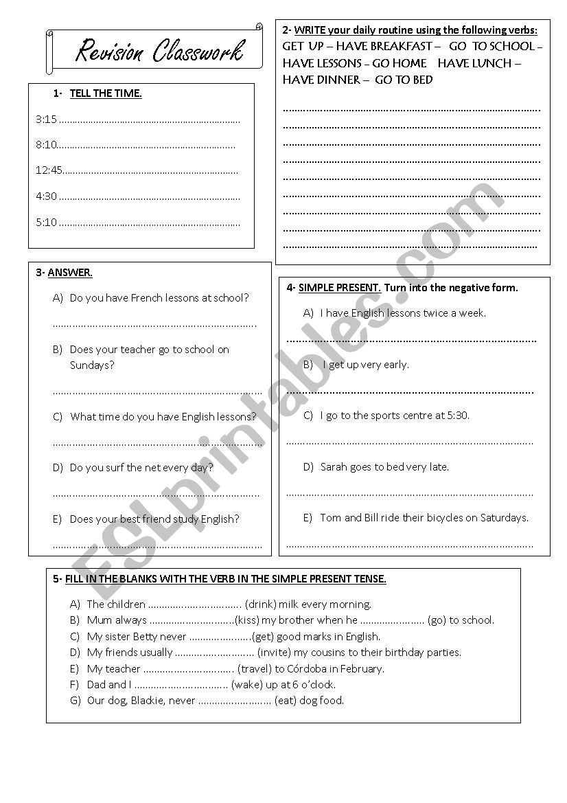 Simple Present worksheet