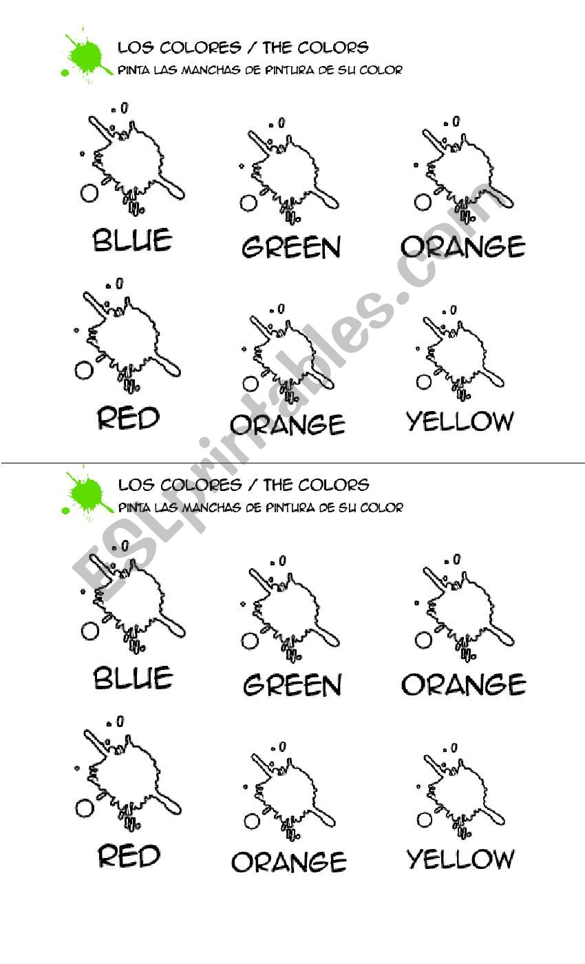 Paint the colors worksheet