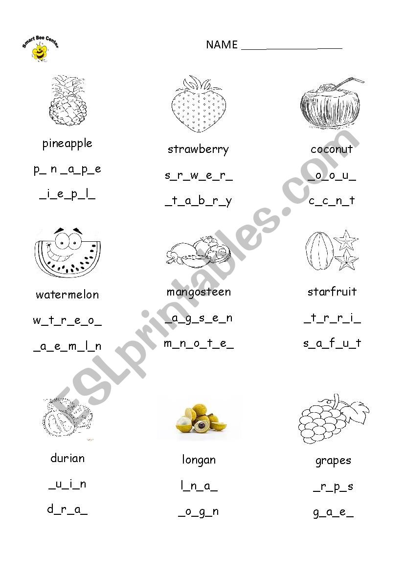 food worksheet