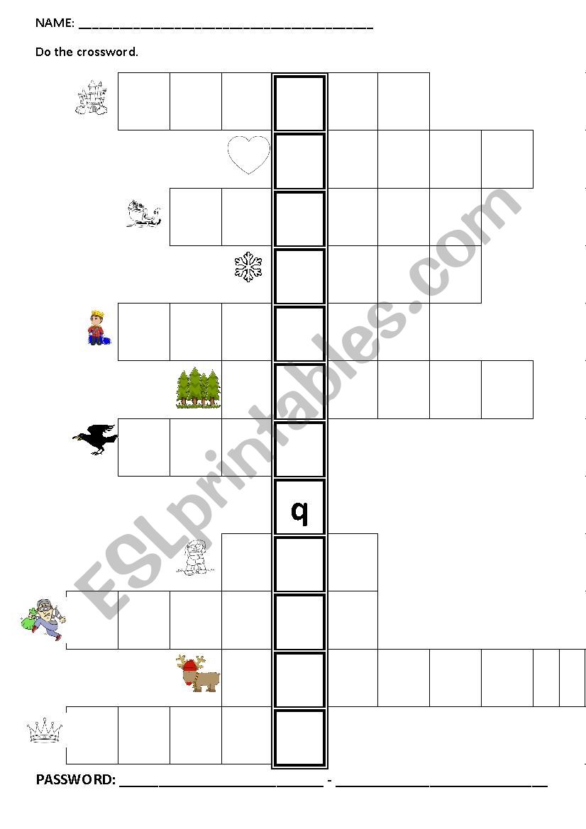 crossword puzzle worksheet