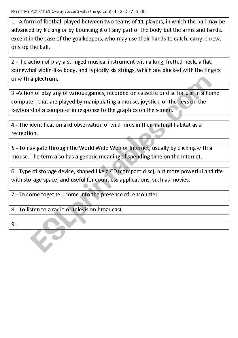 TicTacToe Free Time Activities