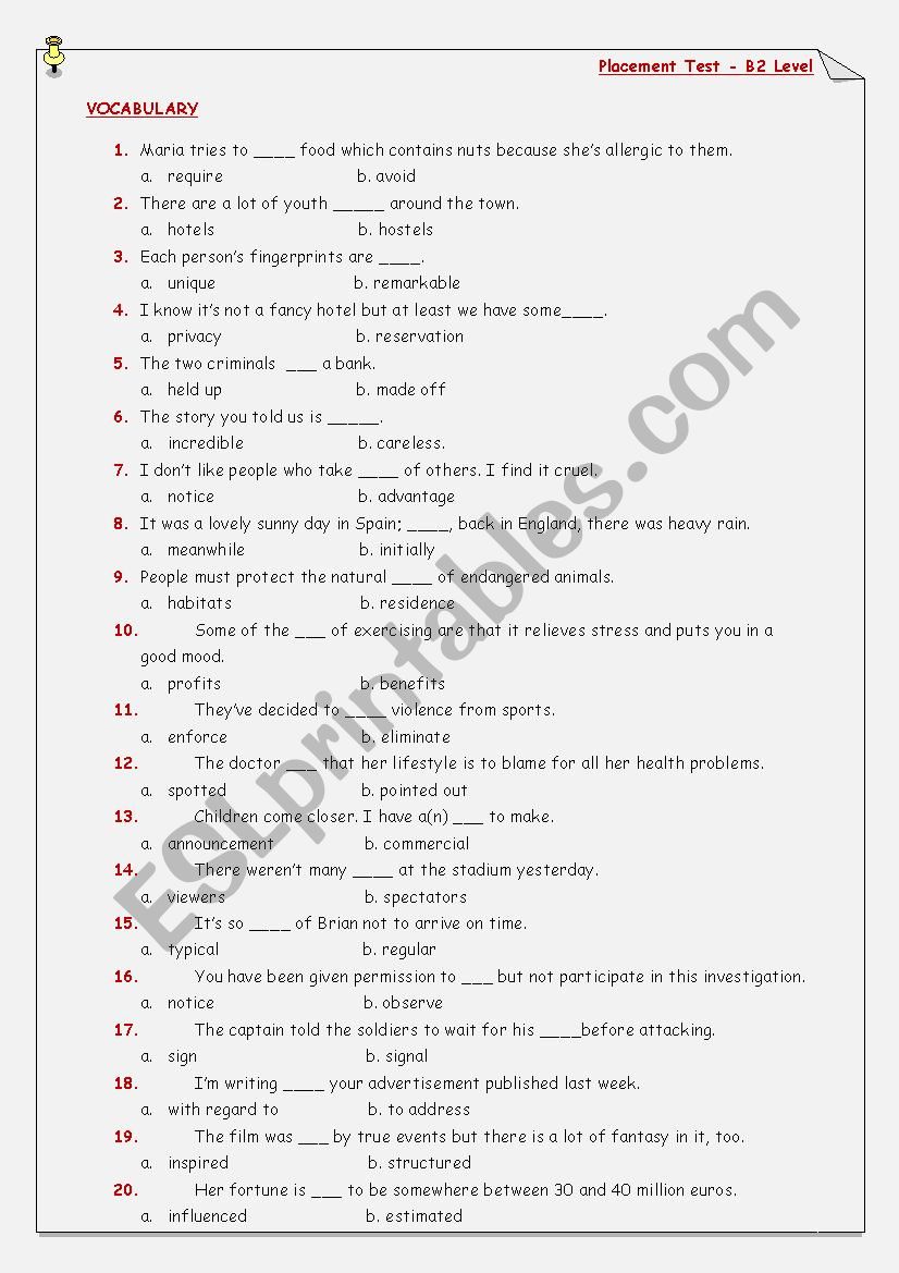 Test b2 english. Placement Test уровни. Elementary pre Intermediate Placement Test. Placement Test ответы. Placement Test 2 ответы.