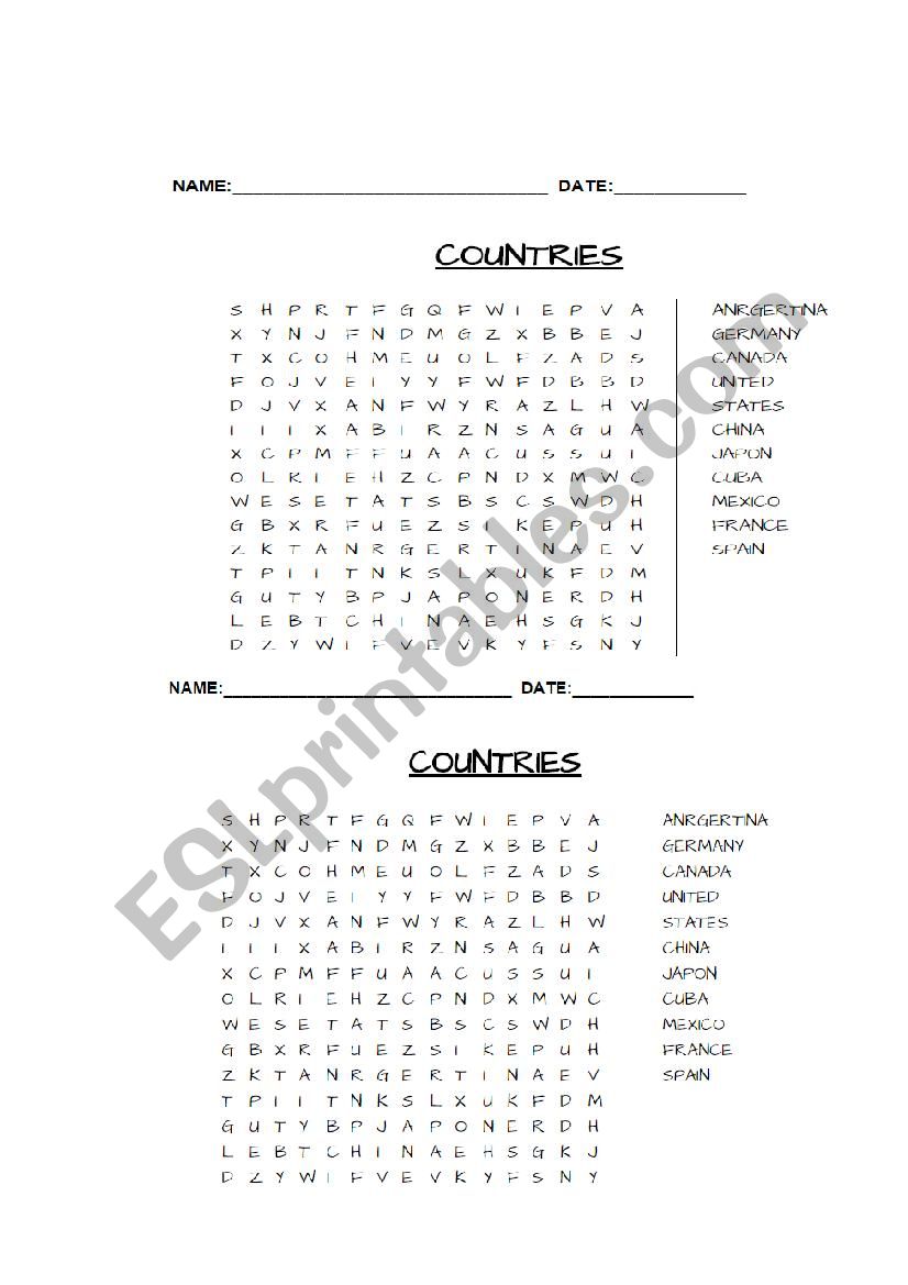 puzzle worksheet