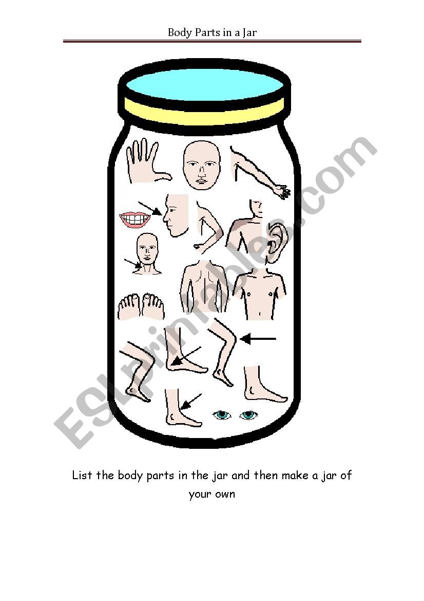 body parts worksheet