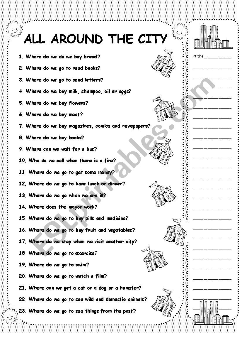 All around the city 1 worksheet