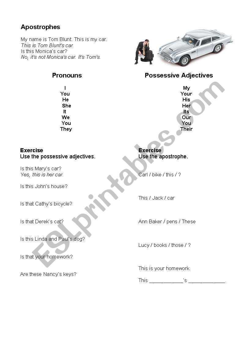 Possessive Adjectives (Apostrophe)