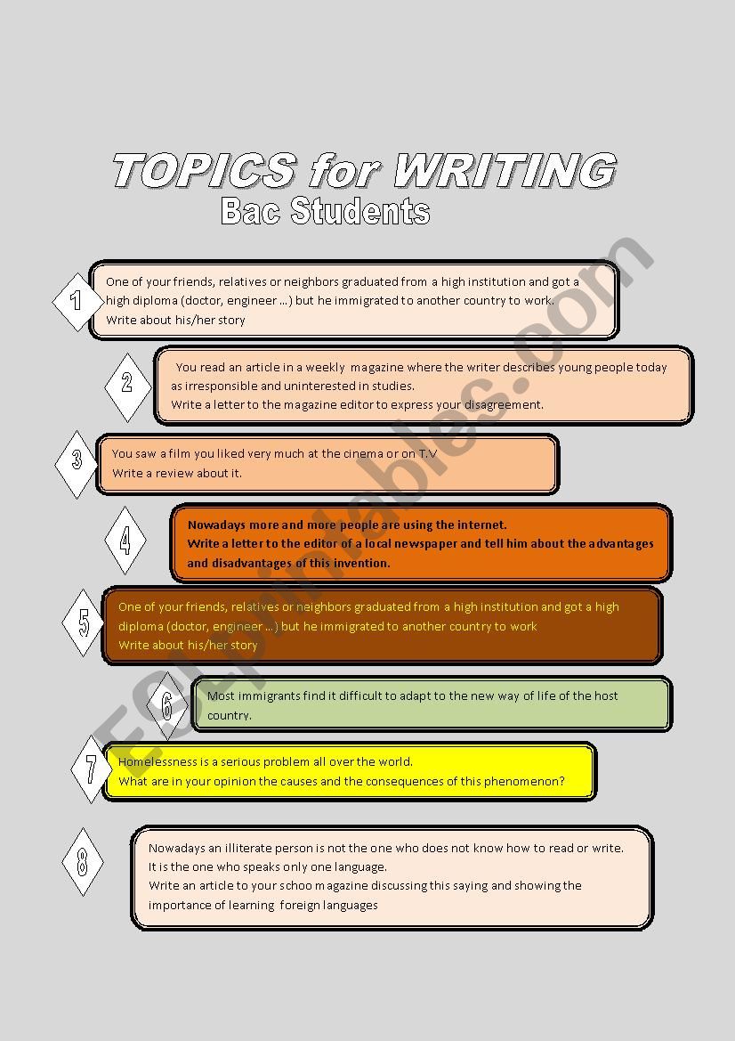 writing topics for students