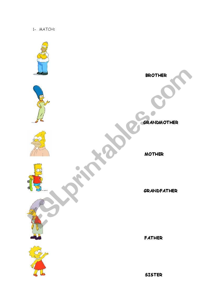 The Simpsons  worksheet