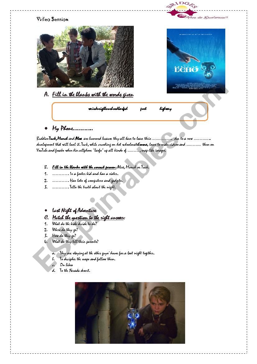 Video session: Earth to Echo worksheet