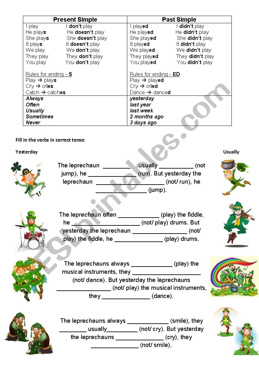 Leprechaunts activity worksheet