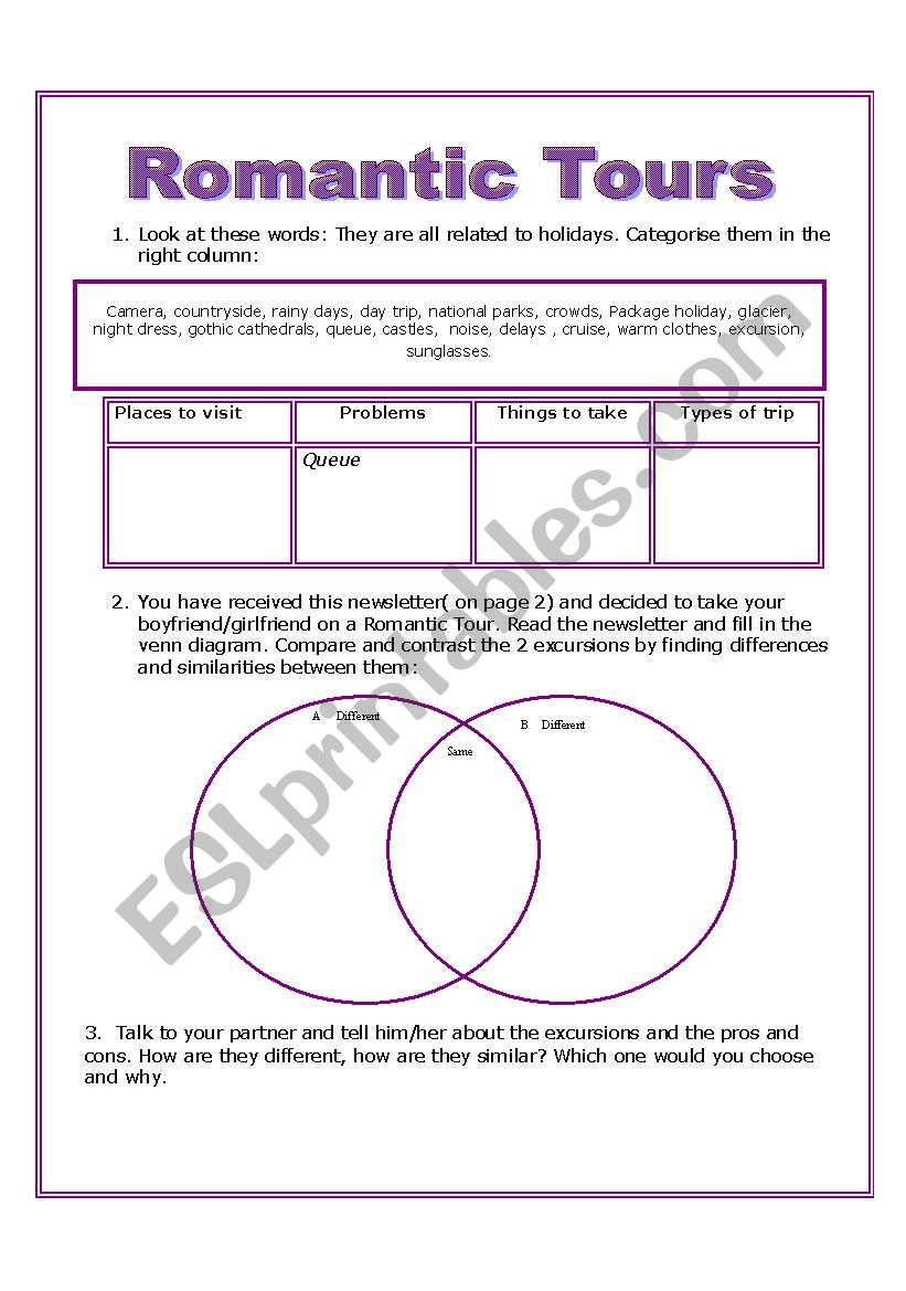 ROMANTIC TOUR worksheet