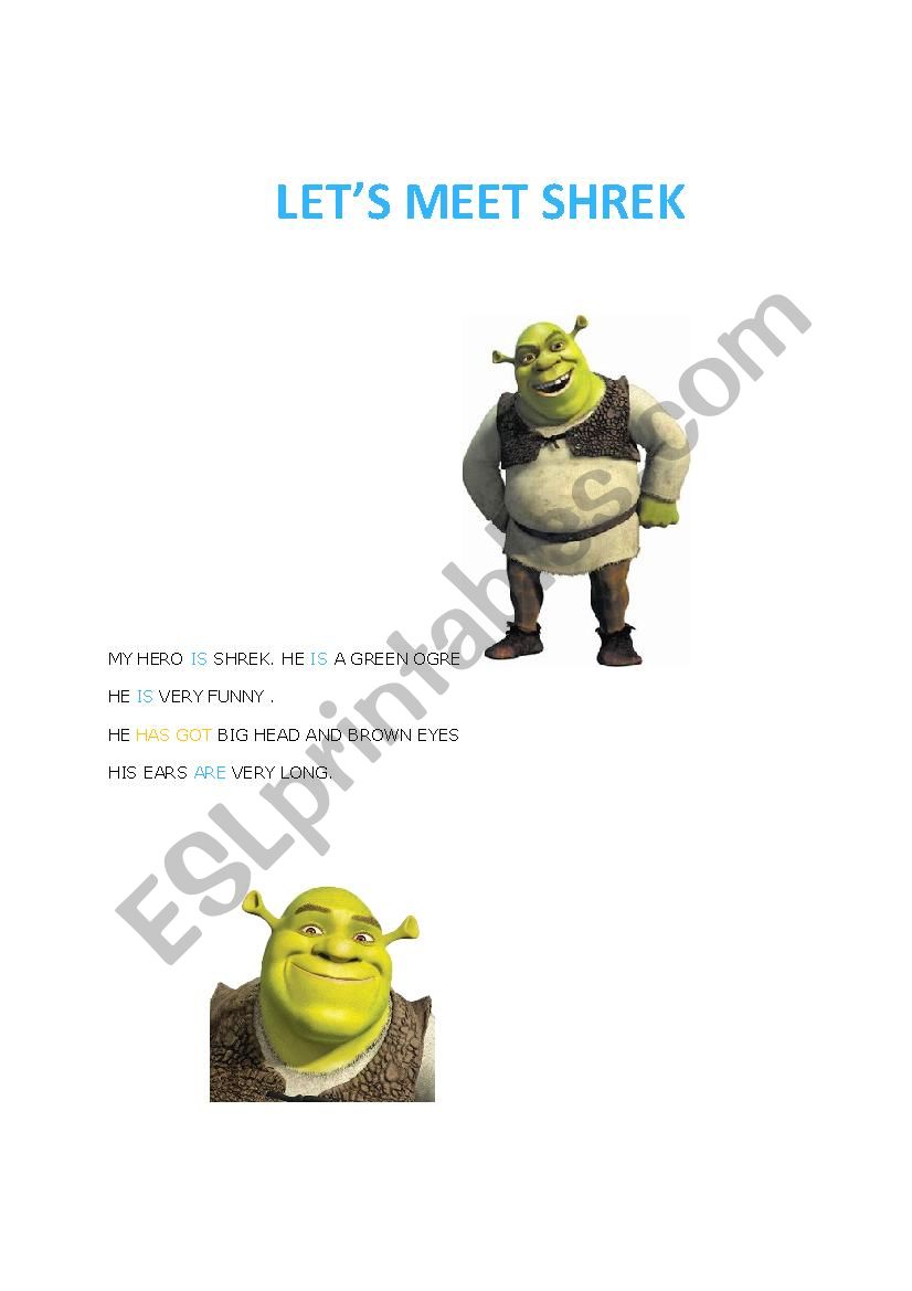 LET´S MEET SHERK worksheet