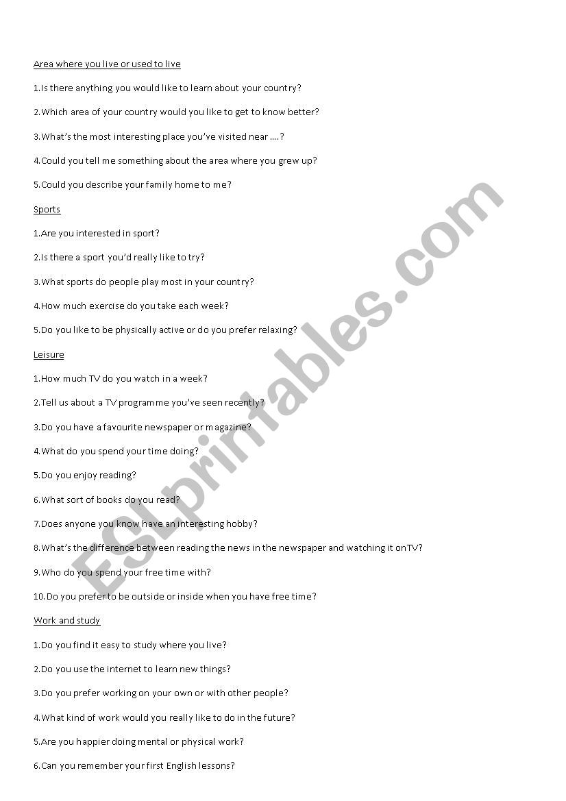 COMMON QUESTIONS AT FCE (PART 1) 1/3