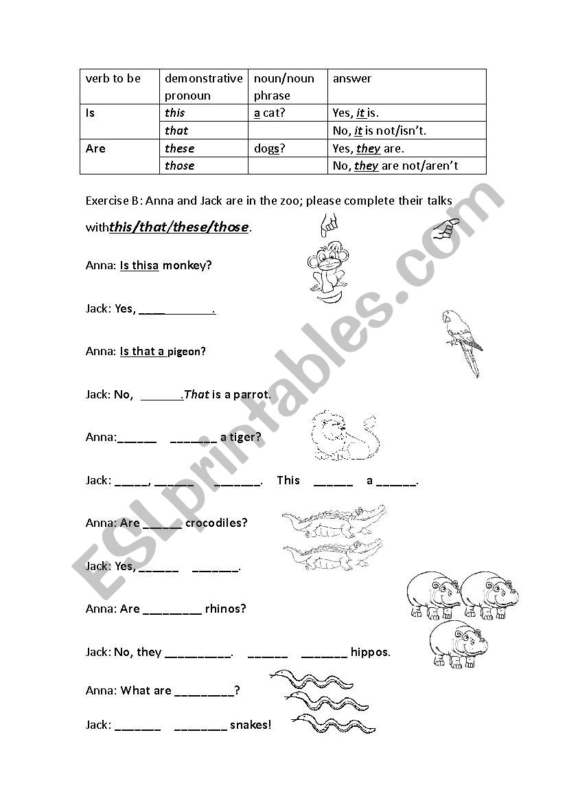 demonstrative pronouns worksheet