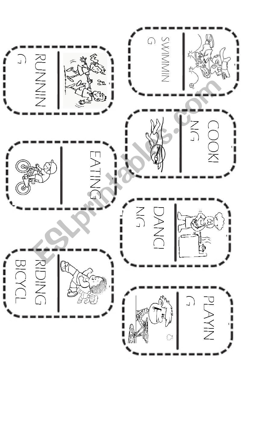 present continuous domino worksheet