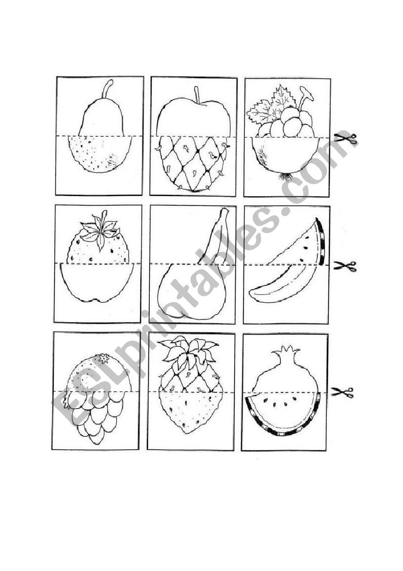 Cut, bring and paint worksheet