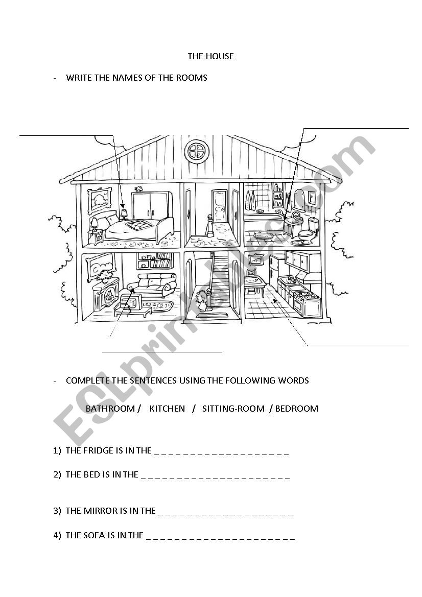 THE HOUSE worksheet