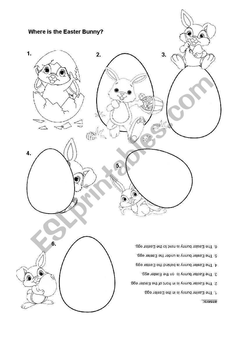 Where is the Easter Bunny? worksheet