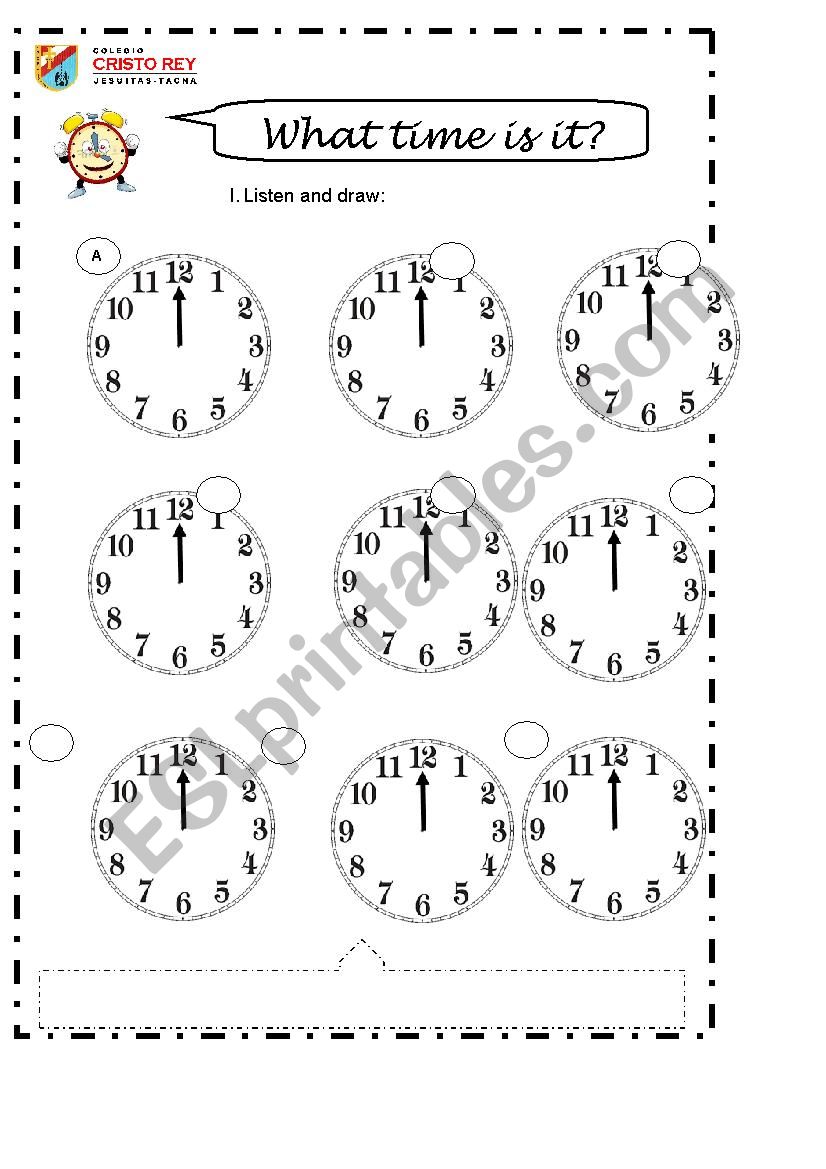 What time is it? worksheet