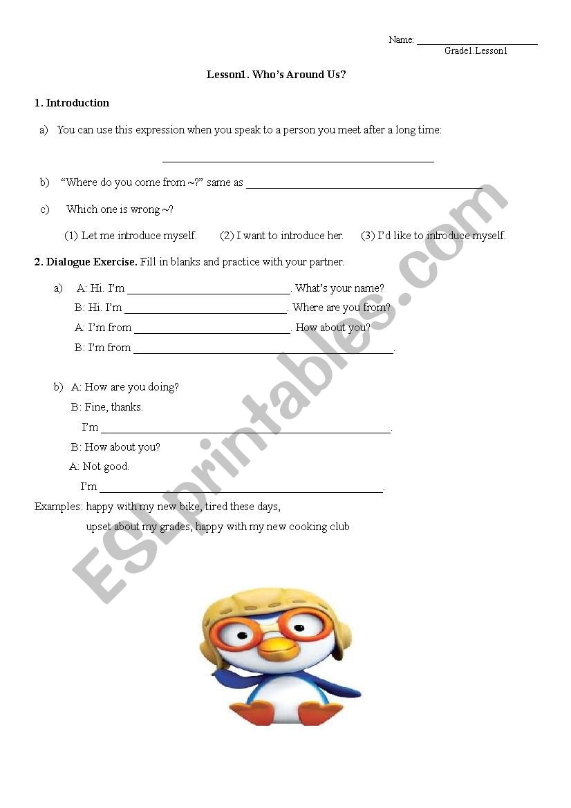 Whos Around Us? worksheet