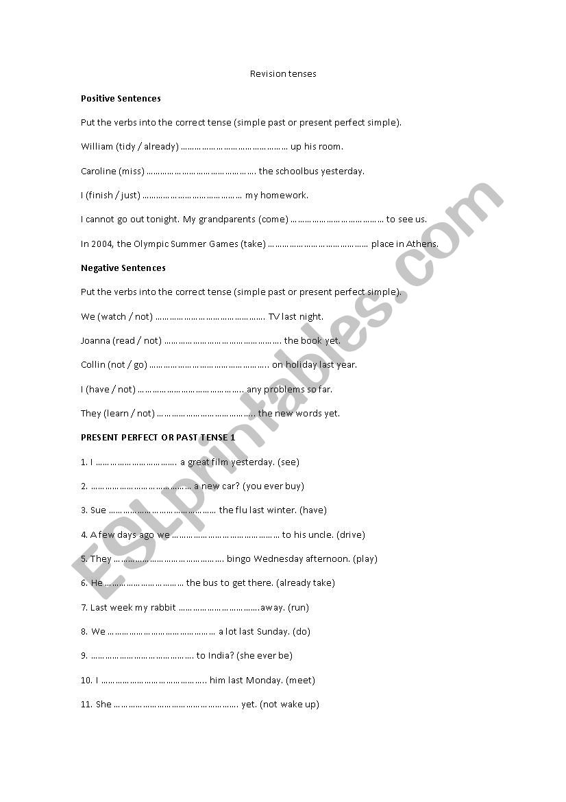 grammar exercises worksheet