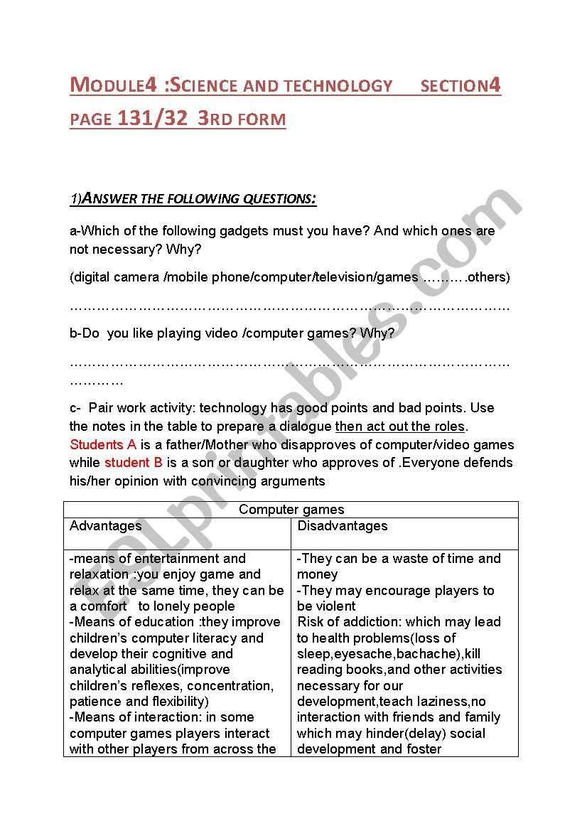 MODULE4 SECTION4 SPEAKING 3RD YEAR TUNISIAN STUDENTS