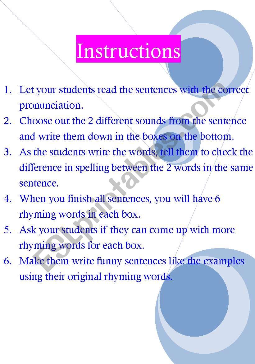 practice pronounciation part 4 with instructions