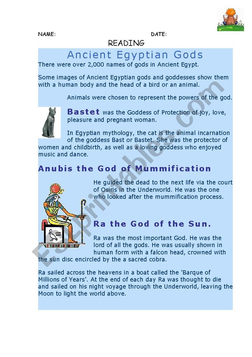Egyptian writing worksheet