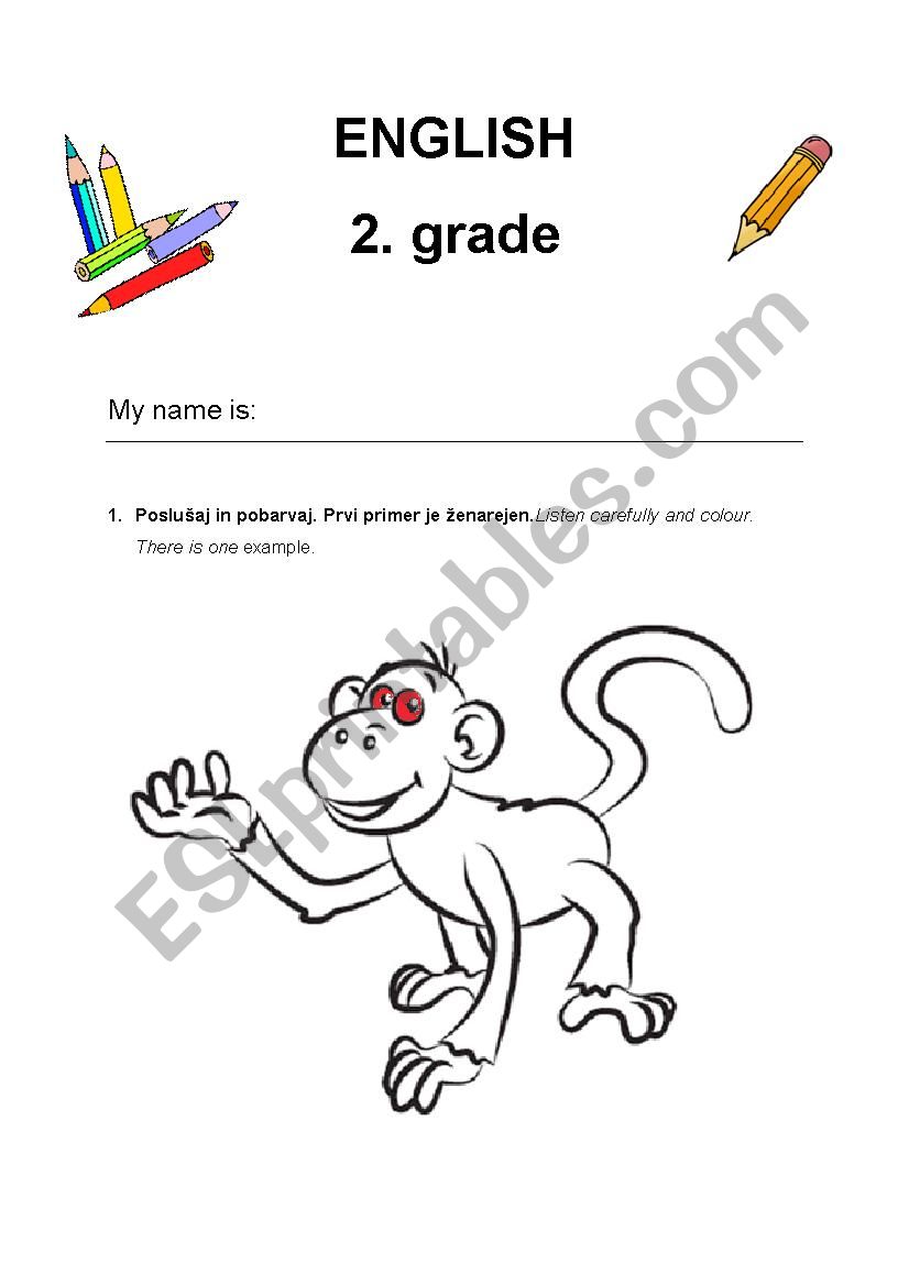 English 2. grade worksheet