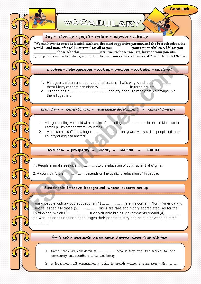 VOCABULARY 1 RELATED TO BAC STUDENTS 