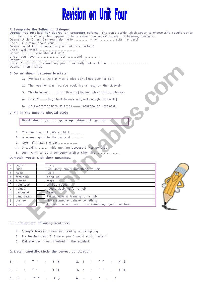 revision worksheet