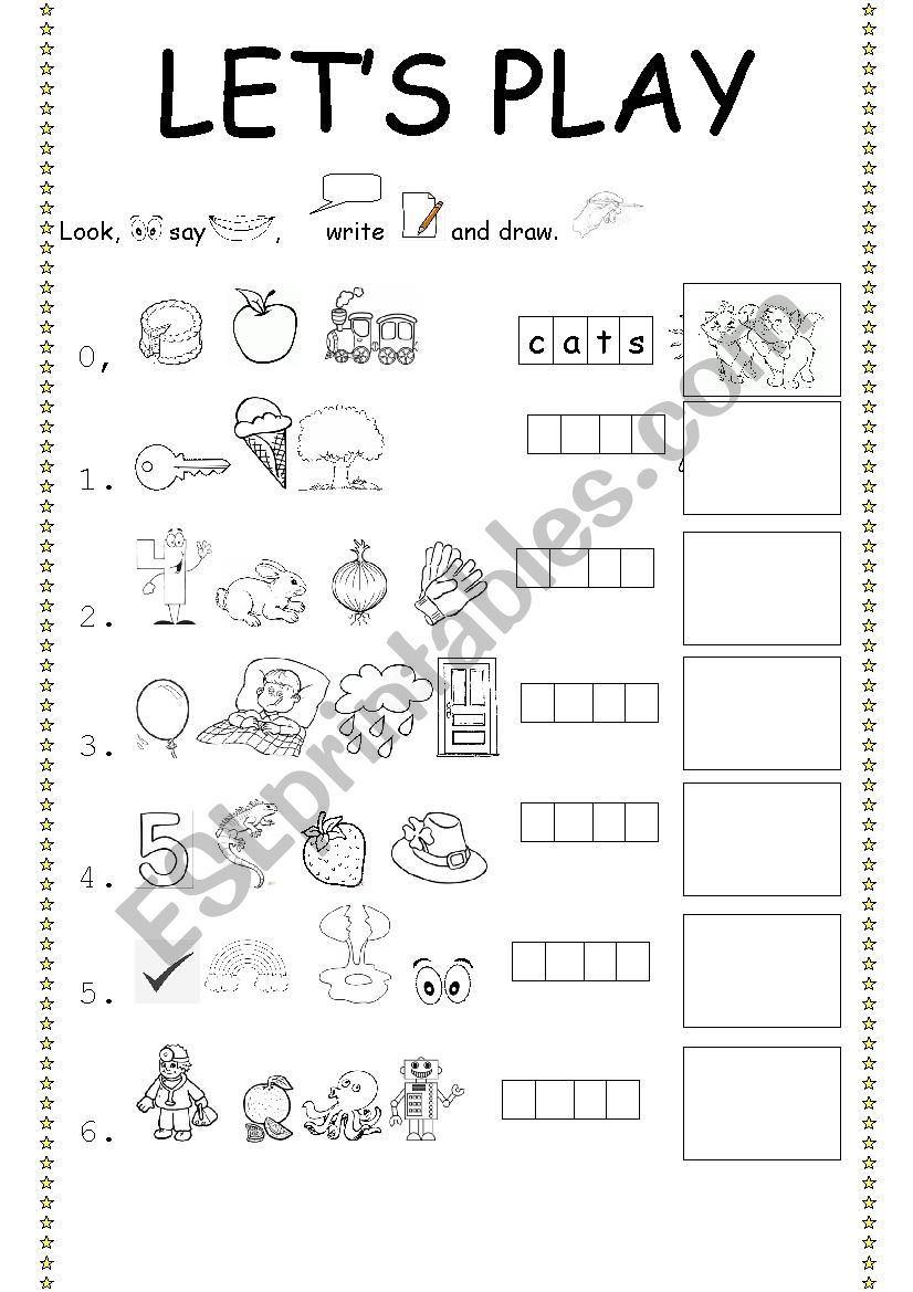 Vocabulary practice (make words and draw) 