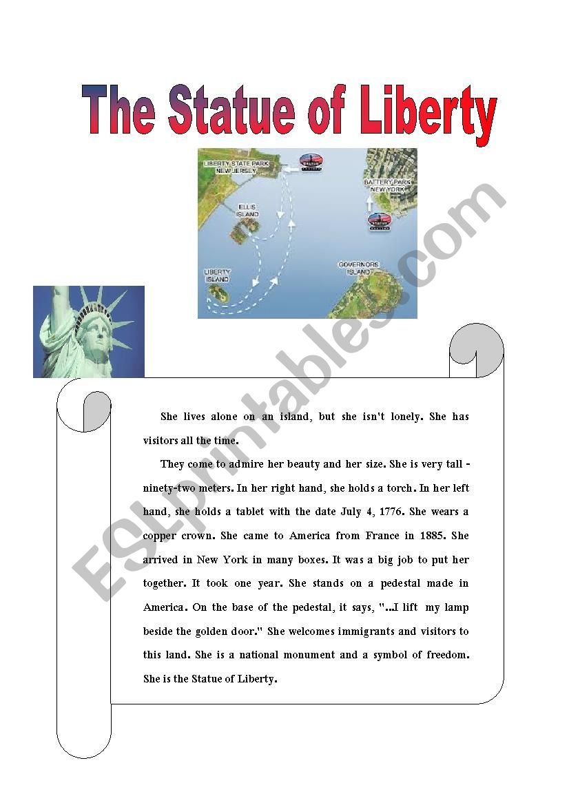 The Statue of Liberty worksheet