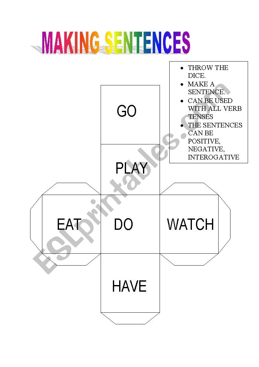 MAKING SENTENCES worksheet