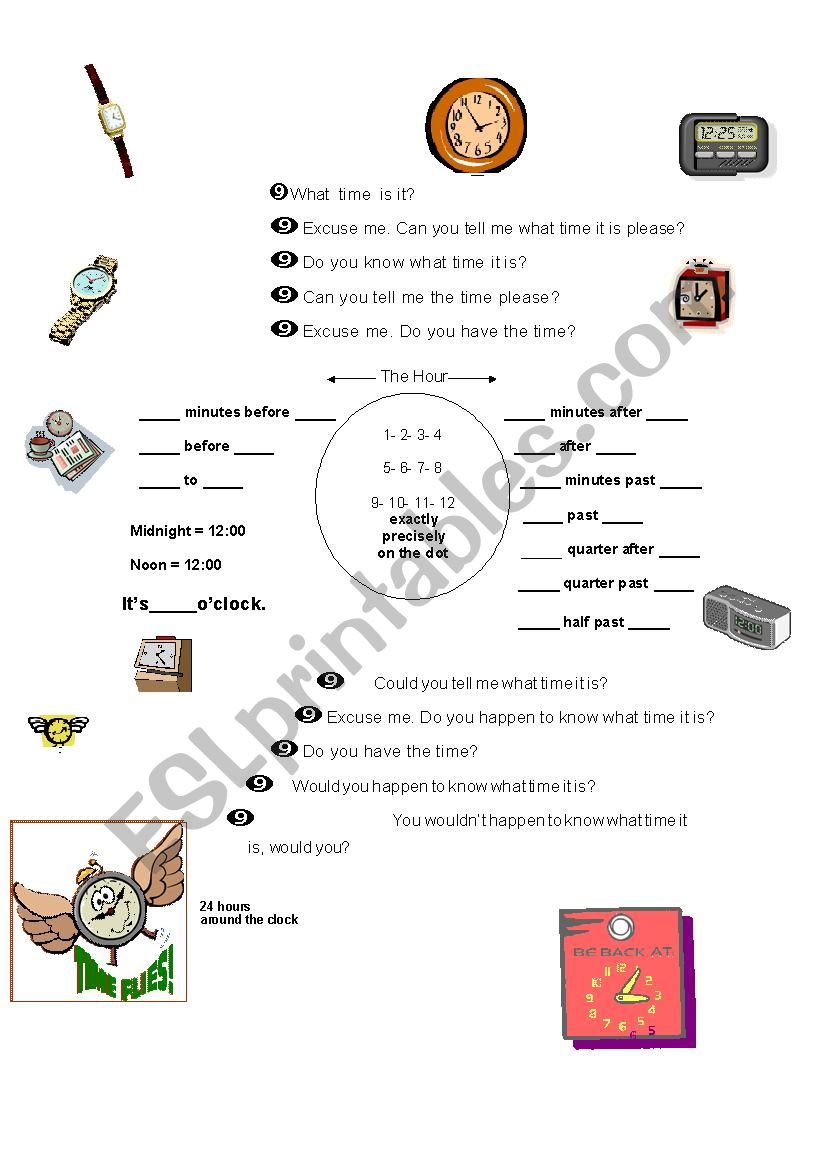 Telling the time worksheet