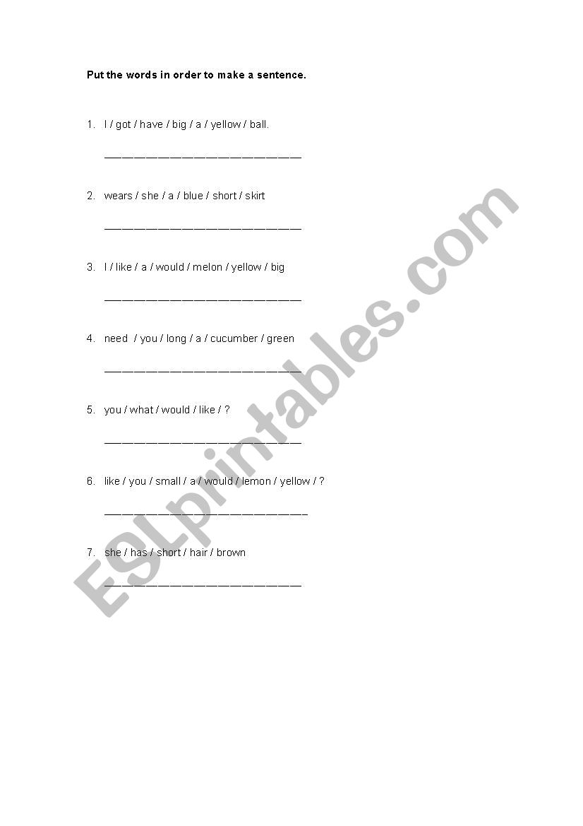 adjectives worksheet