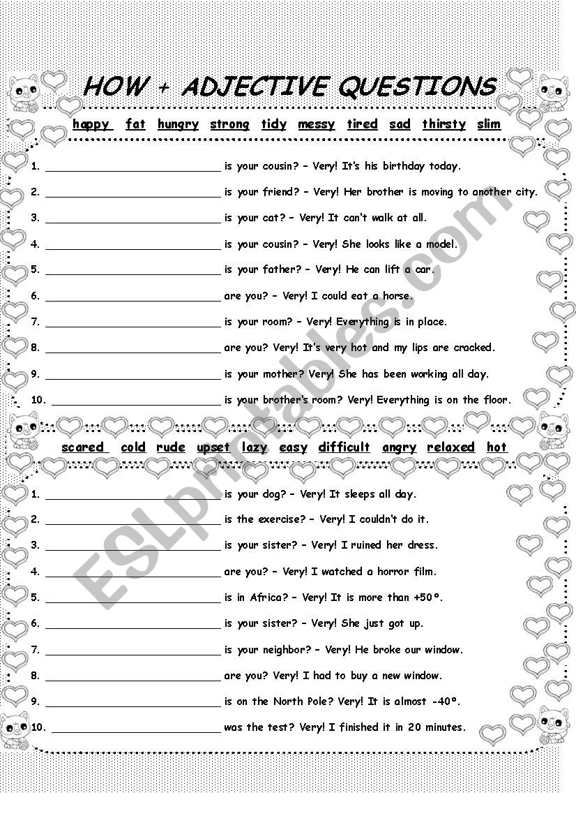 How + Adjective Questions 2 worksheet