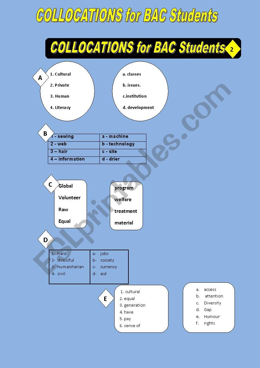 collocations for BAC STUDENTS 2