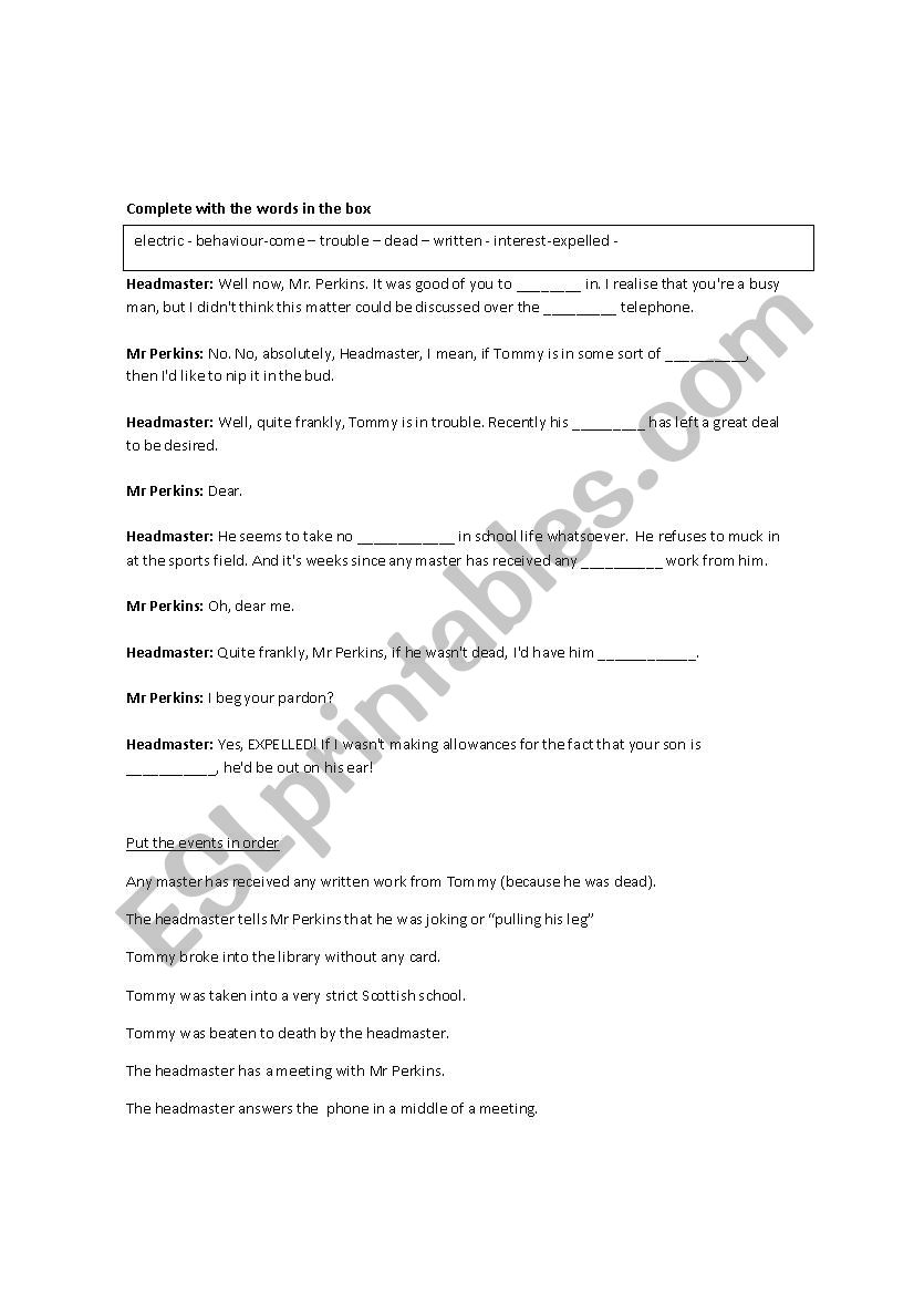 Fatal beatings worksheet