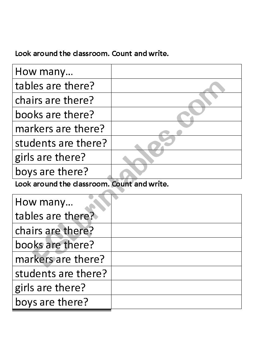 classroom, how many, there is, there are