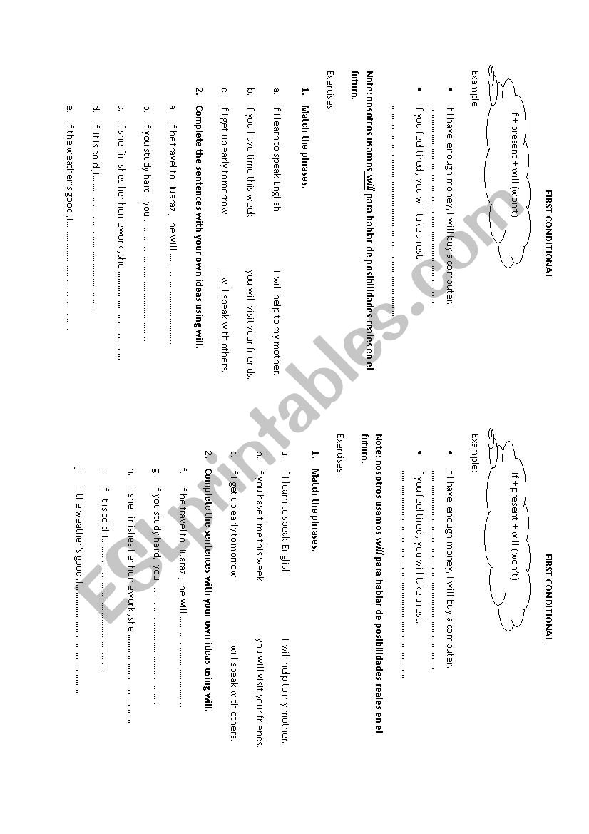 first conditional worksheet